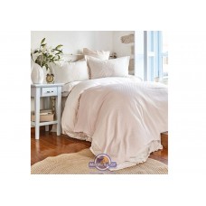 Набор постельного белья с покрывалом пике Karaca Home - Elonora pudra 2020-1 пудра евро