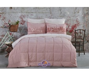 Набор постельного белья с одеялом Karaca Home - Paris pudra 2019-2 пудра евро