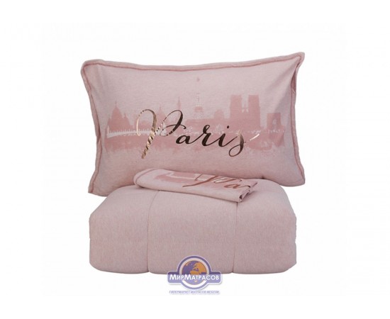 Набор постельного белья с одеялом Karaca Home - Paris pudra 2019-2 пудра евро
