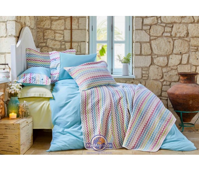 Набор постельного белья с покрывалом Karaca Home - Mood ZigZag 2018-2