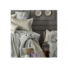 Набор постельного белья с покрывалом + плед Karaca Home - Naya mavi 2019-2 голубой евро