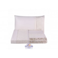 Набор постельного белья с покрывалом пике Karaca Home - Maya gold 2020-1 золотой евро