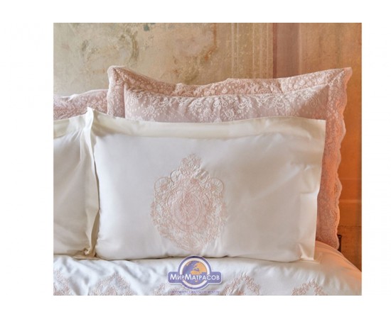 Набор постельного белья с покрывалом + плед Karaca Home - Desire pudra 2020-1 пудра евро