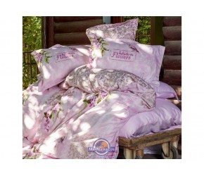 Постельное белье Karaca Home сатин - Wisteria pembe 2016 розовое евро