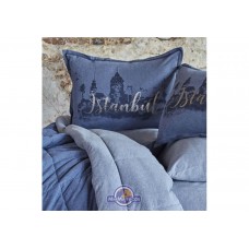 Набор постельного белья с одеялом Karaca Home - Istanbul indigo 2019-2 индиго евро