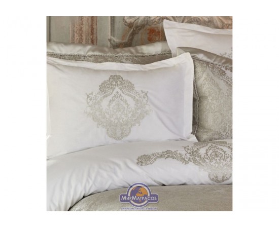 Набор постельного белья с покрывалом + плед Karaca Home - Eldora gri 2020-1 серый евро