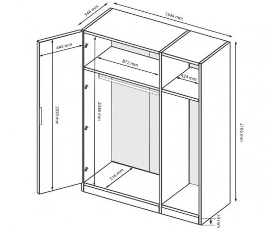 Шкаф Family / Фемели 3дв глянец белый