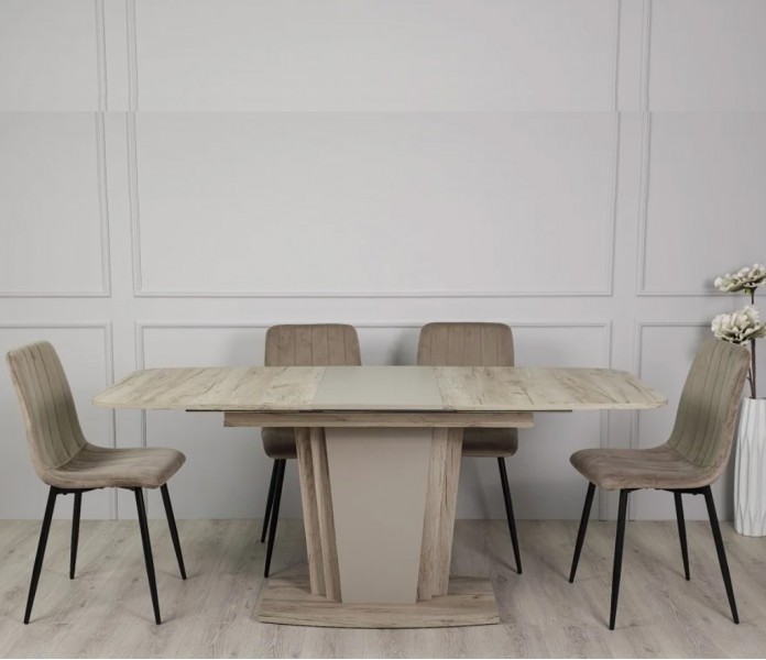 Стол AVALON D / L дуб крафт серый / латте