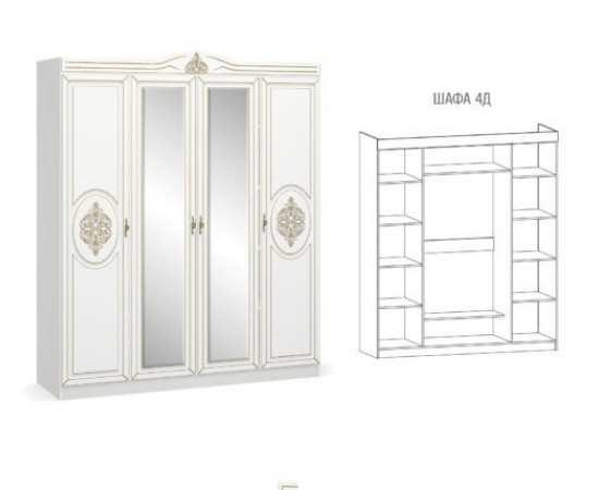 Шкаф Mebel Service Милан 4дв белый