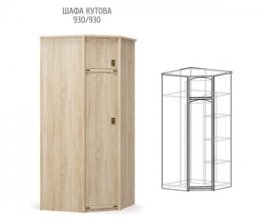 Шкаф угловой Mebel Service Валенсия дуб самоа