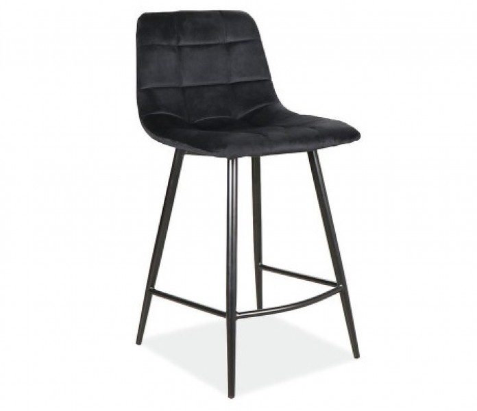 Стул барный MILA H-2 VELVET черный каркас / черный BLUVEL 19