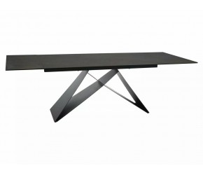 Стол WESTIN CERAMIC 160(240)x90 коричневый OSSIDO BRUNO / черный мат