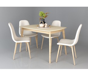 Стол EXEN 120х80 дерево / кремовый