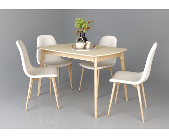 Стол EXEN 120х80 дерево / кремовый