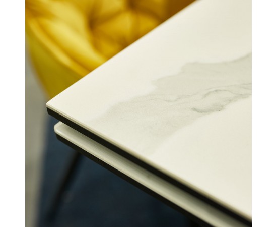 Стол WESTIN III CERAMIC белый / черный мат (160-240)x90