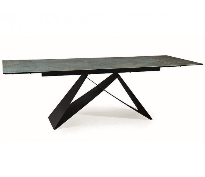 Стол WESTIN CERAMIC 160(240)x90 бирюза OSSIDO VERDE / черный мат