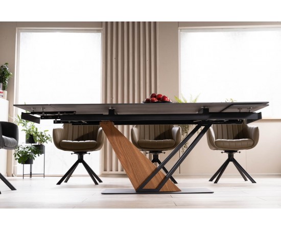 Стол GENESIS 180(240)x90 черный / черный / ясень