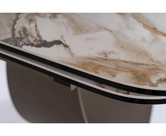 Стол INFINITY CERAMIC 160(240)x95 белый AMBER BIANCO / коричневый