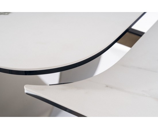 Стол INFINITY CERAMIC 160(240)x95 белый AMBER BIANCO / коричневый