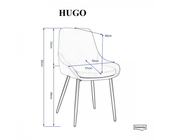 Стул HUGO черный каркас / светло-серый