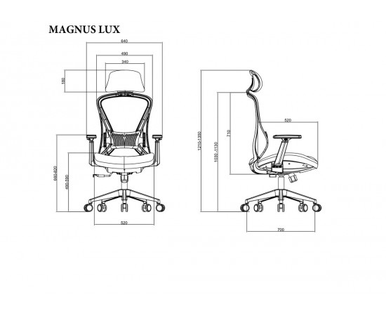 Кресло поворотное MAGNUS LUX темно-серая ткань / серый каркас