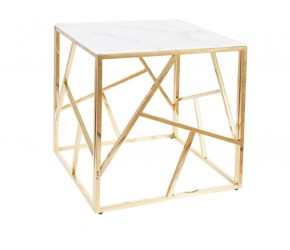 Журнальный столик ESCADA B II белый эффект мрамора / золото 55x55