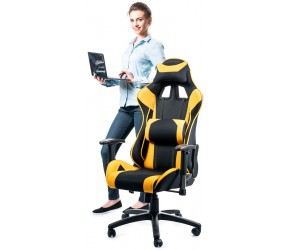 Кресло поворотное VIPER черное / желтое