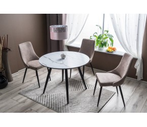 Стол IDEAL эффект мрамора / черный каркас 100