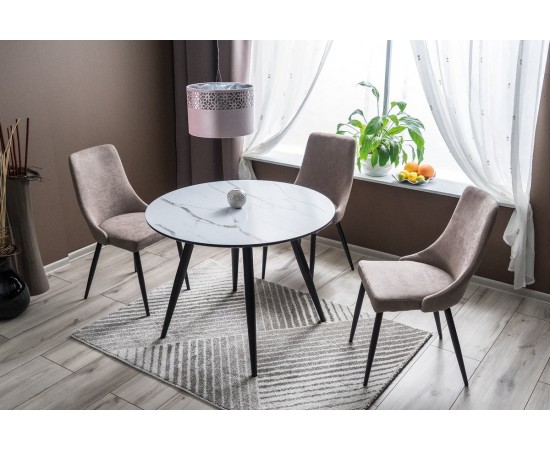 Стол IDEAL эффект мрамора / черный каркас 100