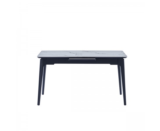 Стол BERLIN CERAMIC 140(180)х80 белый глянец / черный каркас