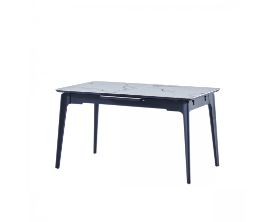 Стол BERLIN CERAMIC 140(180)х80 белый глянец / черный каркас