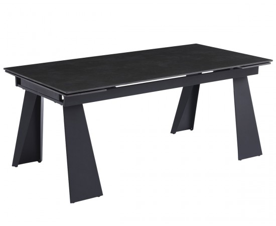 Стол ARNOLD CERAMIC 180(240)х90 Wic dark grey мат / черный каркас
