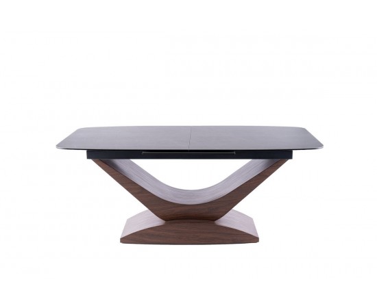 Стол DOLCE CERAMIC серый мрамор / орех 180(240)x95