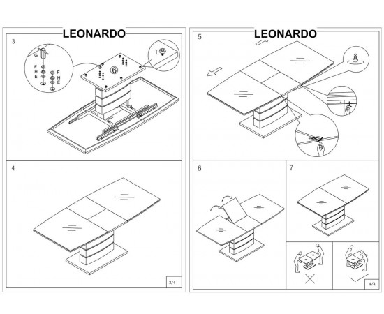 Стол LEONARDO дуб 140(180)x80