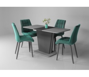 Стол COSMO GREY 145x68 графит / камень серый