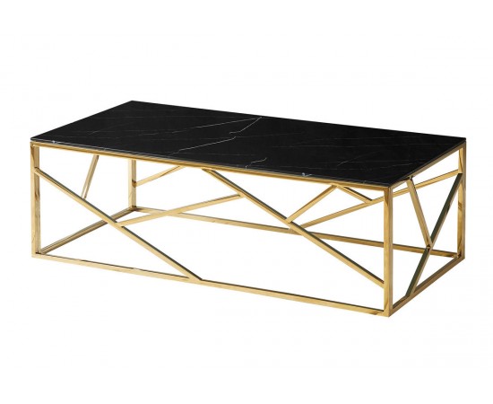 Журнальный столик ESCADA A II черный эф.мрамора / золото 120x60