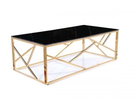 Журнальный столик ESCADA A II черный эф.мрамора / золото 120x60