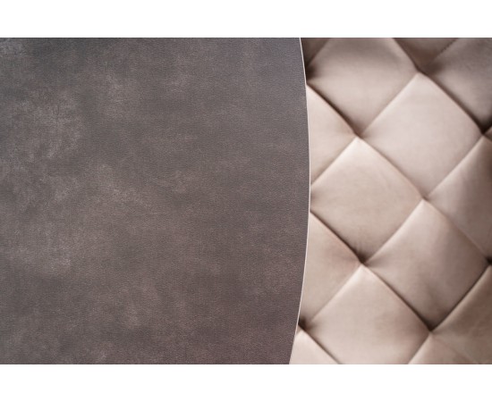 Стол PORTO CERAMIC 120(160)x120 тем.серый эффект мрамора / черный мат