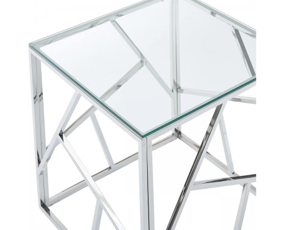 Журнальный столик ESCADA B прозрачный / серебряный 55x55
