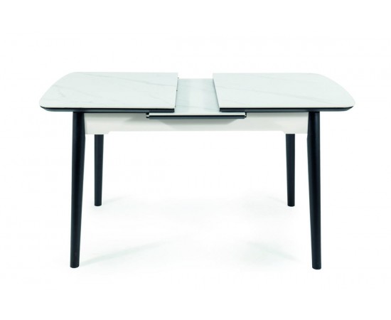 Стол APOLLO 120(160)x80 белый мат / черный каркас