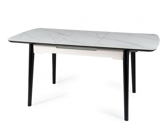 Стол APOLLO 120(160)x80 белый мат / черный каркас