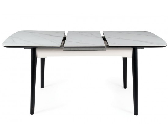 Стол APOLLO 120(160)x80 белый мат / черный каркас