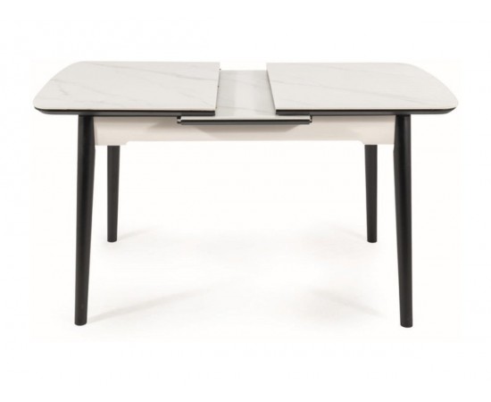 Стол APOLLO 120(160)x80 белый мат / черный каркас