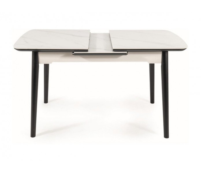 Стол APOLLO 120(160)x80 белый мат / черный каркас
