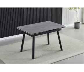 Стол MADRID CERAMIC 120(180)х85 grigio latte matt / черный каркас