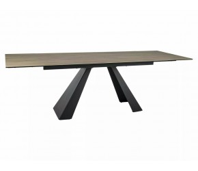 Стол SALVADORE CERAMIC 160(240)x90 светло-коричневый SABBIA / черный мат