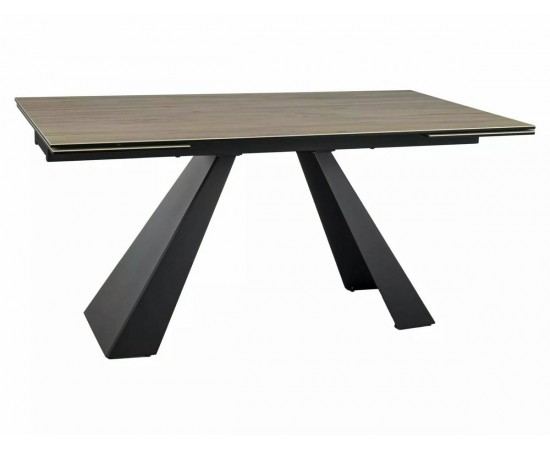 Стол SALVADORE CERAMIC 160(240)x90 светло-коричневый SABBIA / черный мат