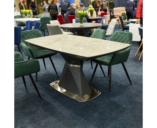 Стол CORTEZ CERAMIC серый эффект мрамора / антрацит MAT 160 (210) x 90