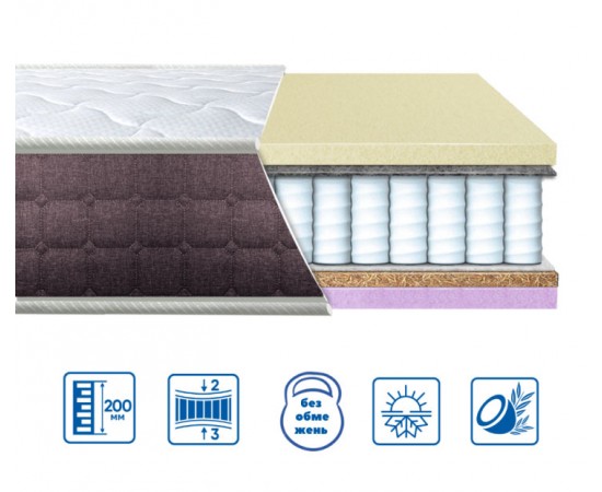 Матрас Eurosleep Brave spring-memory-cocos / Брейв спринг-мемори-кокос