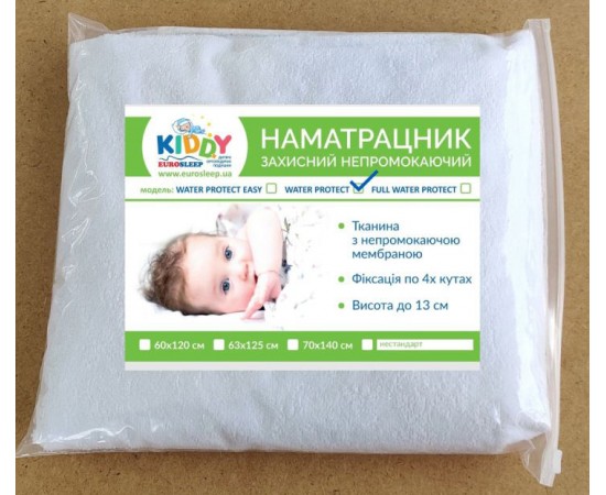 Детский наматрасник Eurosleep Kiddy Water Protect с резинками по углам